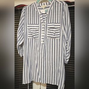 Women's Blue Striped Shirt